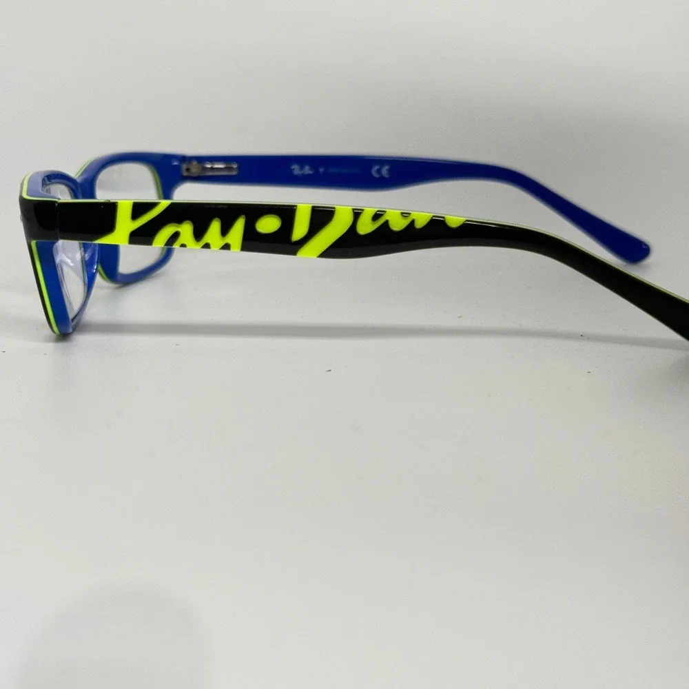 Ray-Ban Kids Blue Neon Green Rectangular Eyeglasses RB 1535 3600 48-16 130 21718